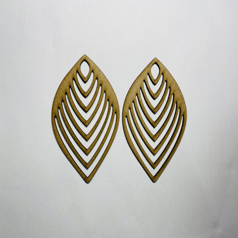 طرح گوشواره چوبی طرح اشک مناسب برای استفاده در دستگاه های cnc چوب و cnc لیزر - laser cut wooden teardrop earrings cdr file