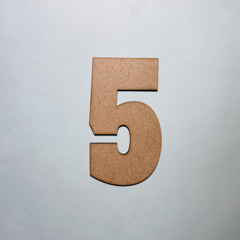 طرح چوب شماره ۵ مناسب برای استفاده در دستگاه های cnc چوب و cnc لیزر - laser cut wood number 5 cutout number five shape cdr file