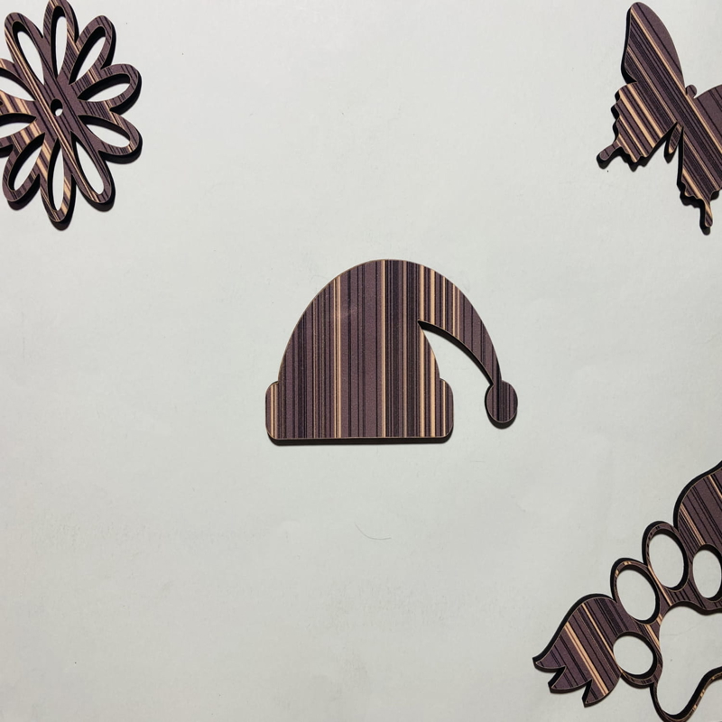 طرح کلاه بابانوئل چوبی ناتمام مناسب برای استفاده در دستگاه های cnc چوب و cnc لیزر - laser cut unfinished wood santa hat shape cdr file