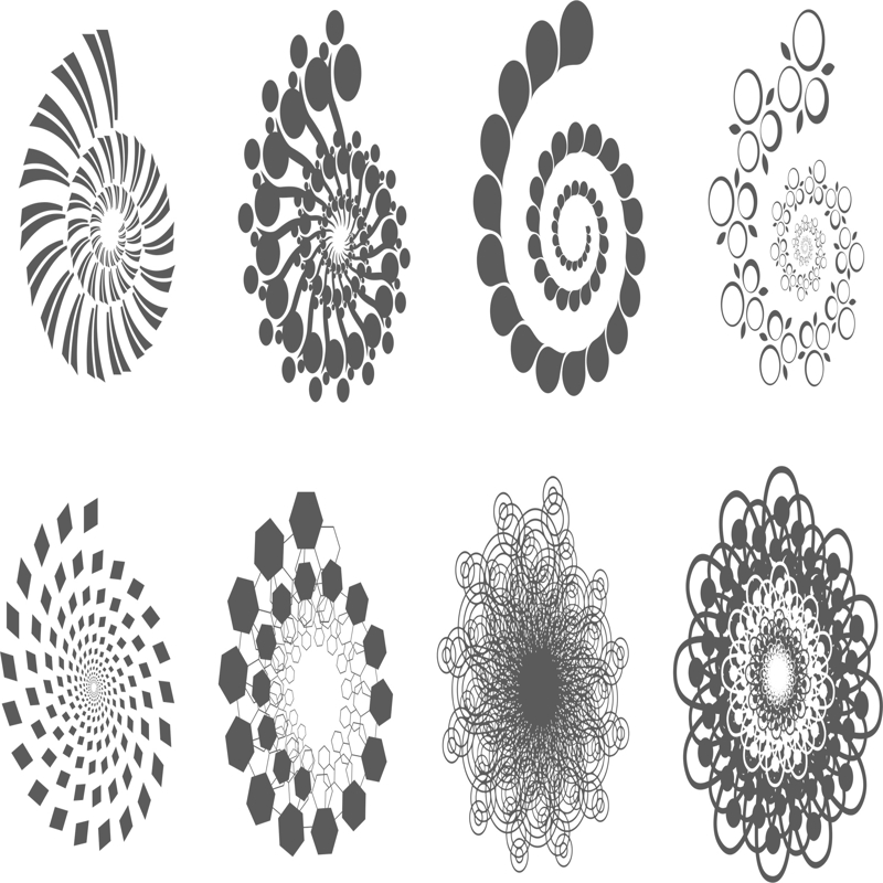 طرح مجموعه وکتور مارپیچ‌ها مناسب برای استفاده در دستگاه های cnc چوب و cnc لیزر - spirals vector set cdr file
