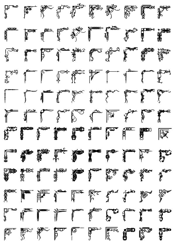 طرح وکتور گوشه های تزئینی مناسب برای استفاده در دستگاه های cnc چوب و cnc لیزر - decorative corners vectors cdr file