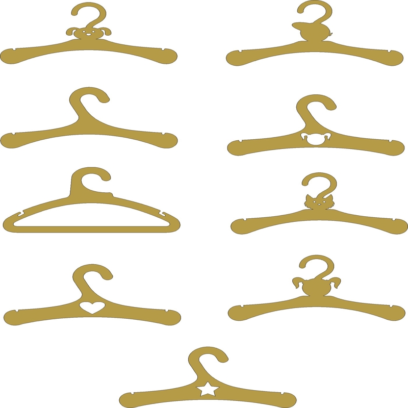 طرح آویز کودک مناسب برای استفاده در دستگاه های cnc چوب و cnc لیزر - laser cut baby hangers cdr file