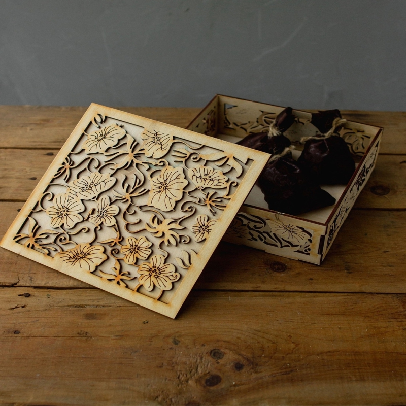 طرح جعبه کادو چوبی تزئینی مناسب برای استفاده در دستگاه های cnc چوب و cnc لیزر - laser cut wooden decorative gift box cdr file
