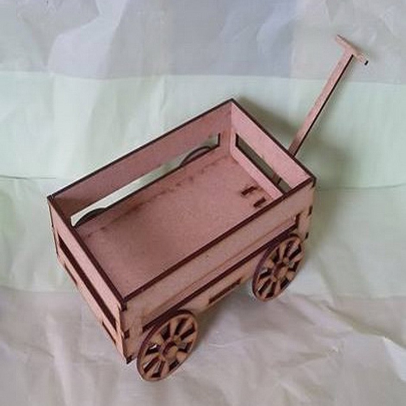 طرح سبد شیرینی مناسب برای استفاده در دستگاه های cnc چوب و cnc لیزر - laser cut candy cart dxf file