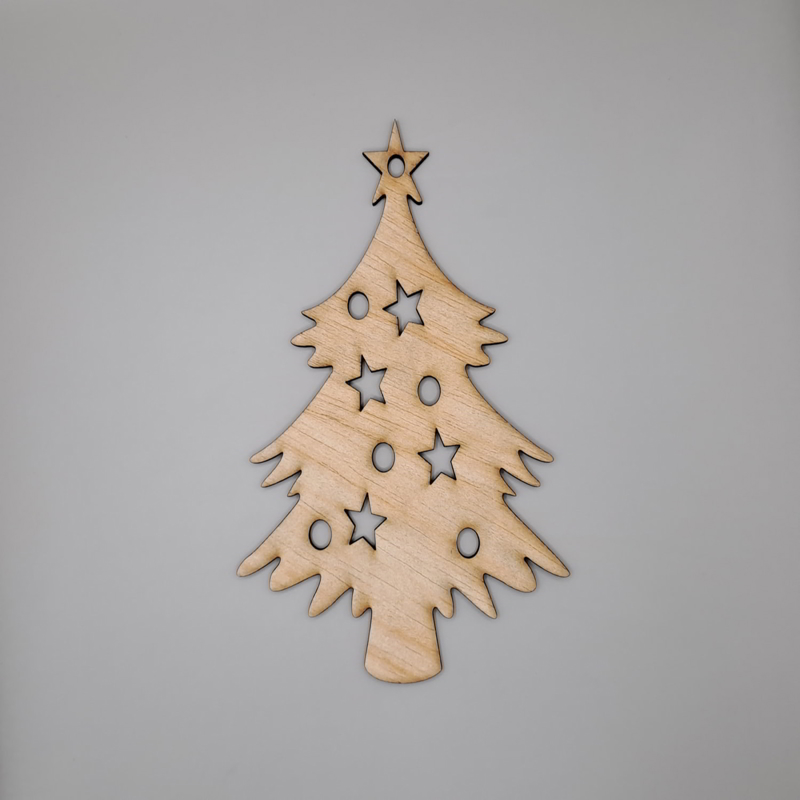 طرح کاردستی تزیین درخت کریسمس چوبی مناسب برای استفاده در دستگاه های cnc چوب و cnc لیزر - laser cut wooden christmas tree craft decoration cdr file