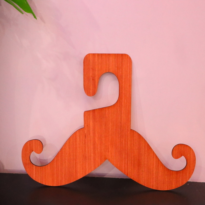 طرح آویز لباس طرح سبیل مناسب برای استفاده در دستگاه های cnc چوب و cnc لیزر - laser cut mustache clothes hanger cdr file