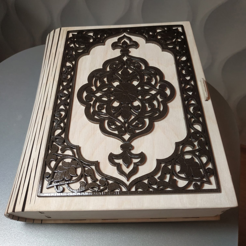 طرح جعبه کتاب مناسب برای استفاده در دستگاه های cnc چوب و cnc لیزر - laser cut book storage box cdr file