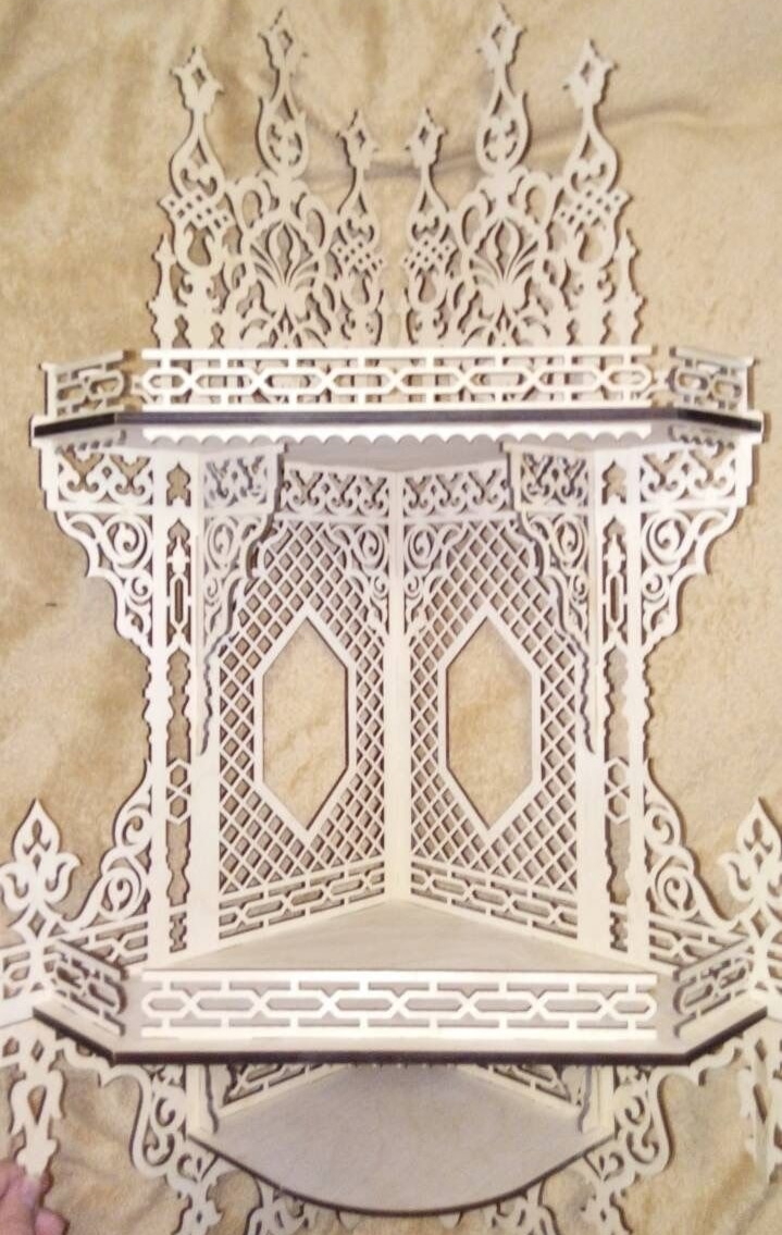 طرح محراب خانه مسیحی مناسب برای استفاده در دستگاه های cnc چوب و cnc لیزر - laser cut christian home altar iconostasis cdr file