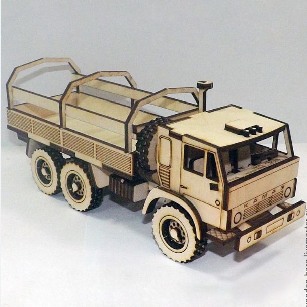 طرح کامیون کاماز مناسب برای استفاده در دستگاه های cnc چوب و cnc لیزر - laser cut kamaz truck cdr file