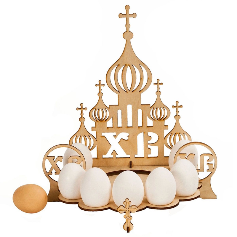 طرح پایه تخم مرغ عید پاک کلیسا مناسب برای استفاده در دستگاه های cnc چوب و cnc لیزر - easter egg stand church laser cut template cdr file