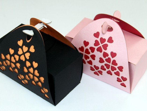 طرح جعبه هدیه ولنتاین مناسب برای استفاده در دستگاه های cnc چوب و cnc لیزر - laser cut valentines day gift box template cdr file