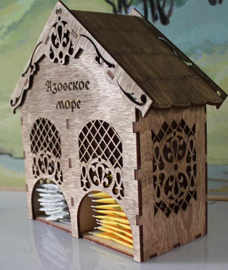 طرح چایخانه تخته سه لا مناسب برای استفاده در دستگاه های cnc چوب و cnc لیزر - plywood decorative tea house laser cutter project cdr file