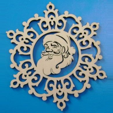 طرح بابانوئل کریسمس مناسب برای استفاده در دستگاه های cnc چوب و cnc لیزر - laser cut santa claus christmas ornament cdr file