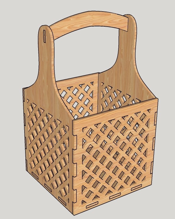 طرح جعبه گل تزئینی سبد آبنبات مناسب برای استفاده در دستگاه های cnc چوب و cnc لیزر - laser cut decorative flower box candy basket cdr file