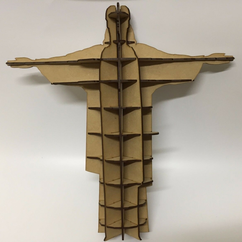 طرح مدل سه بعدی مجسمه مسیح منجی مناسب برای استفاده در دستگاه های cnc چوب و cnc لیزر - laser cut christ the redeemer 3d model cdr file