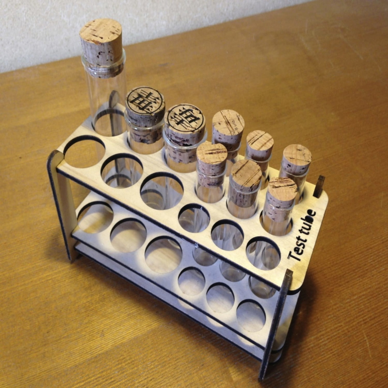 طرح پایه لوله آزمایش مناسب برای استفاده در دستگاه های cnc چوب و cnc لیزر - laser cut test tube stand cdr file