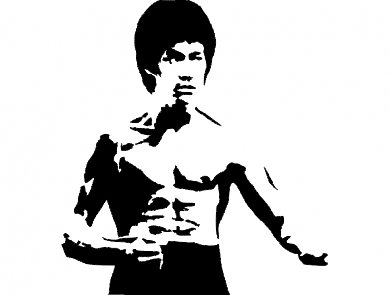 طرح بروس لی ۲ مناسب برای استفاده در دستگاه های cnc چوب و cnc لیزر - bruce lee 2 dxf file