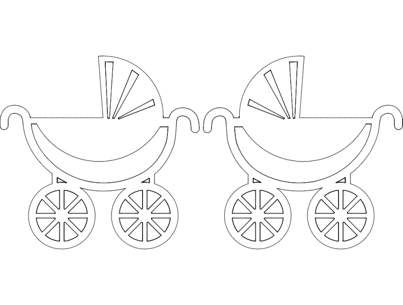 طرح aplique carrinho de bebe مناسب برای استفاده در دستگاه های cnc چوب و cnc لیزر - aplique carrinho de bebe dxf file
