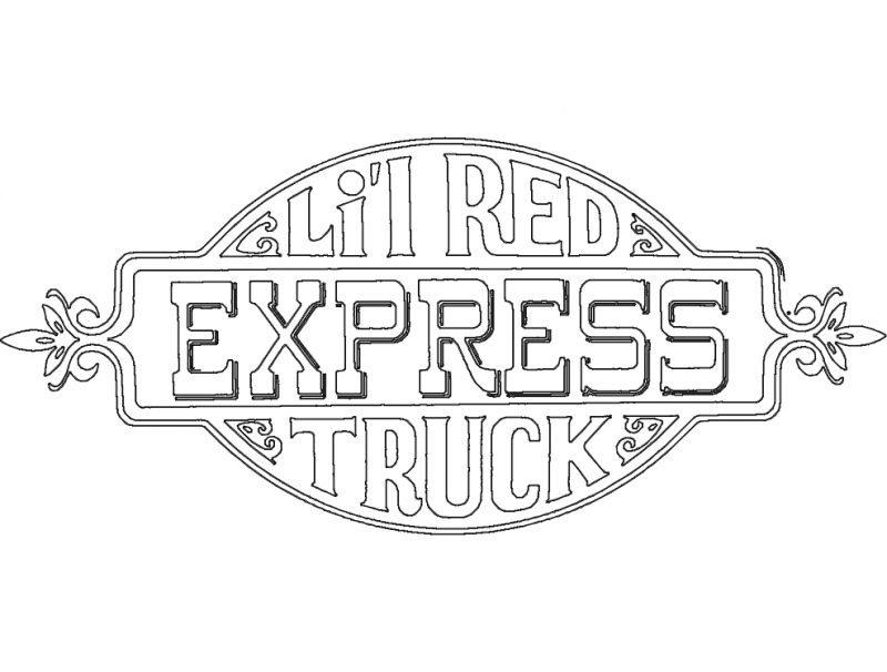 طرح کامیون اکسپرس قرمز کوچک مناسب برای استفاده در دستگاه های cnc چوب و cnc لیزر - lil red express truck decal dxf file