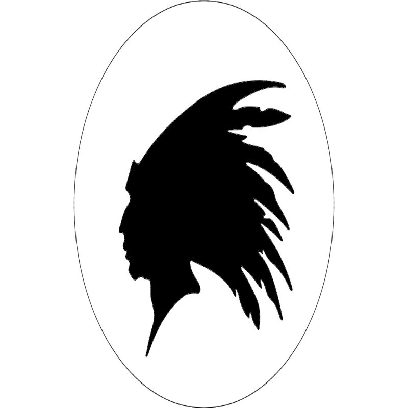 طرح کلی سر هندی مناسب برای استفاده در دستگاه های cnc چوب و cnc لیزر - indian head outline dxf file