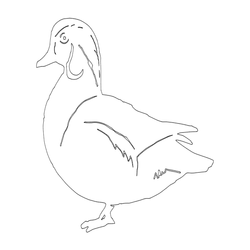 طرح اردک چوبی مناسب برای استفاده در دستگاه های cnc چوب و cnc لیزر - wood duck dxf file
