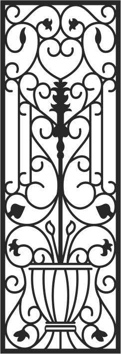 طرح آهن فرفورژه مصنوعی مناسب برای استفاده در دستگاه های cnc چوب و cnc لیزر - faux wrought iron pattern cdr file