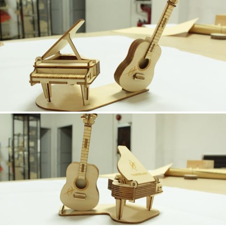 طرح گیتار و پیانو مناسب برای استفاده در دستگاه های cnc چوب و cnc لیزر - piano guitar laser cut vector art dxf file