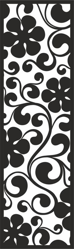 طرح حلقه گل با گل های بزرگ مشکی مناسب برای استفاده در دستگاه های cnc چوب و cnc لیزر - curl with big black flowers pattern cdr file
