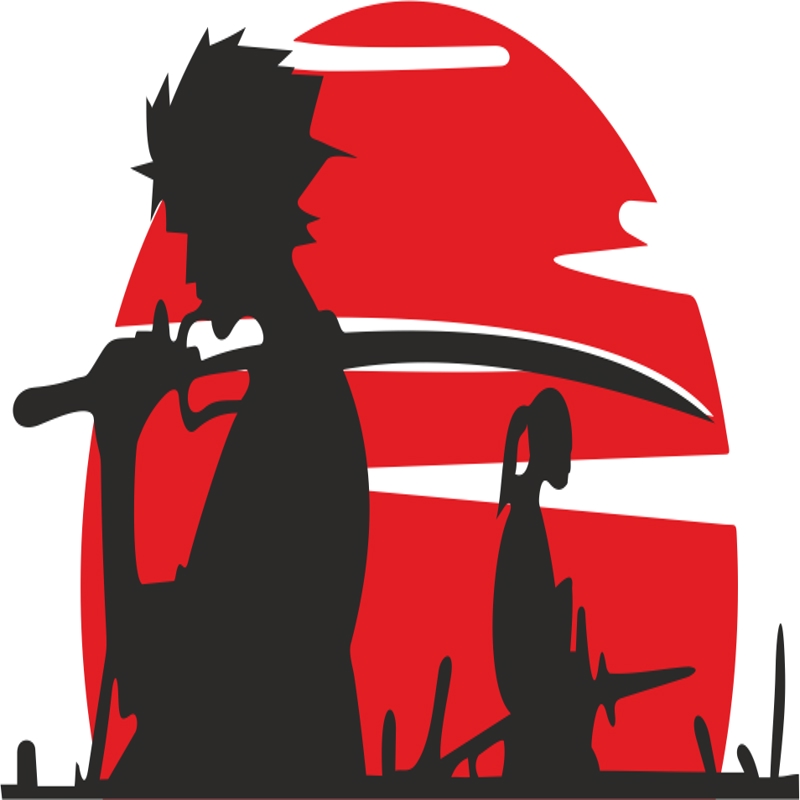 طرح برچسب ماشین سامورایی مناسب برای استفاده در دستگاه های cnc چوب و cnc لیزر - samurai car sticker cdr file