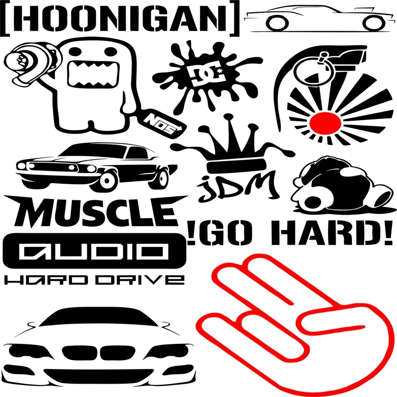 طرح فایل وکتور پک استیکر و نشان وینیل مناسب برای استفاده در دستگاه های cnc چوب و cnc لیزر - vinyl stickers and badges vector pack cdr file