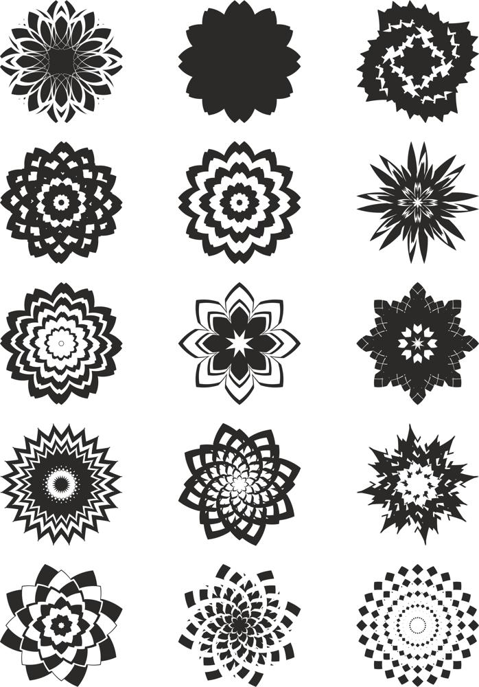 طرح فایل وکتور گل‌های انتزاعی هنری مناسب برای استفاده در دستگاه های cnc چوب و cnc لیزر - abstract flowers vector art cdr file