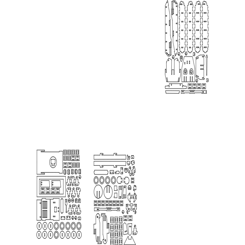 طرح تانک ۳ مناسب برای استفاده در دستگاه های cnc چوب و cnc لیزر - tanque 3 dxf file