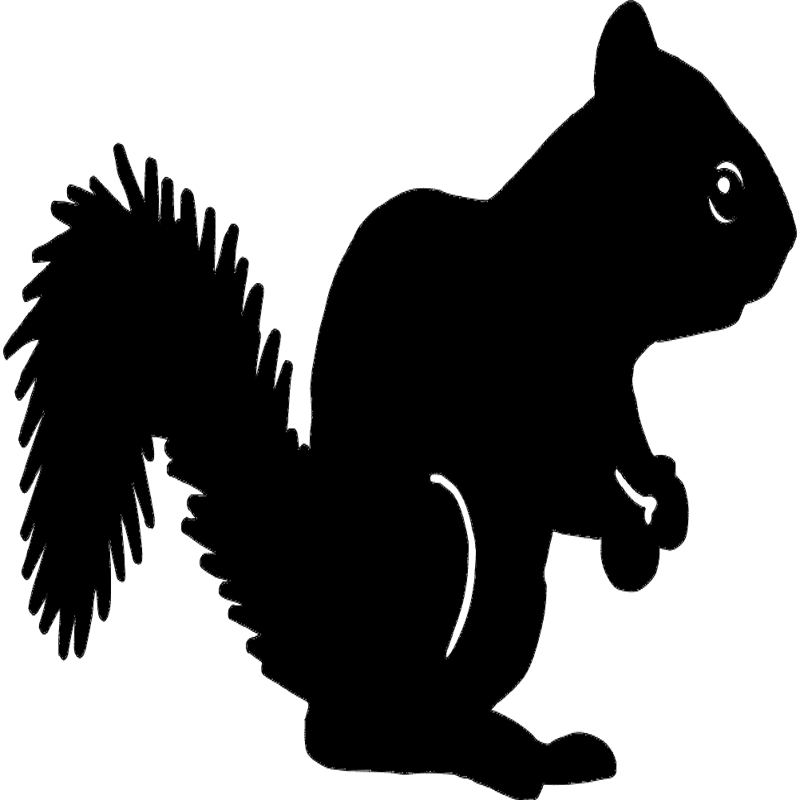 طرح سیلوئت سنجاب مناسب برای استفاده در دستگاه های cnc چوب و cnc لیزر - squirrel silhouette dxf file
