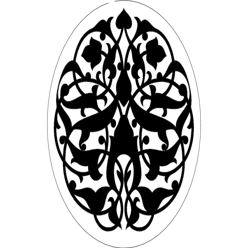 طرح گل دایره‌ای مناسب برای استفاده در دستگاه های cnc چوب و cnc لیزر - round pattern floral dxf file