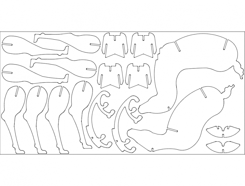 طرح گوزن کریسمس مناسب برای استفاده در دستگاه های cnc چوب و cnc لیزر - christmas deer dxf file