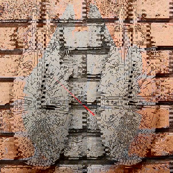 طرح ساعت فالکون هزاره جنگ ستارگان مناسب برای استفاده در دستگاه های cnc چوب و cnc لیزر - star wars millennium falcon clock dxf file
