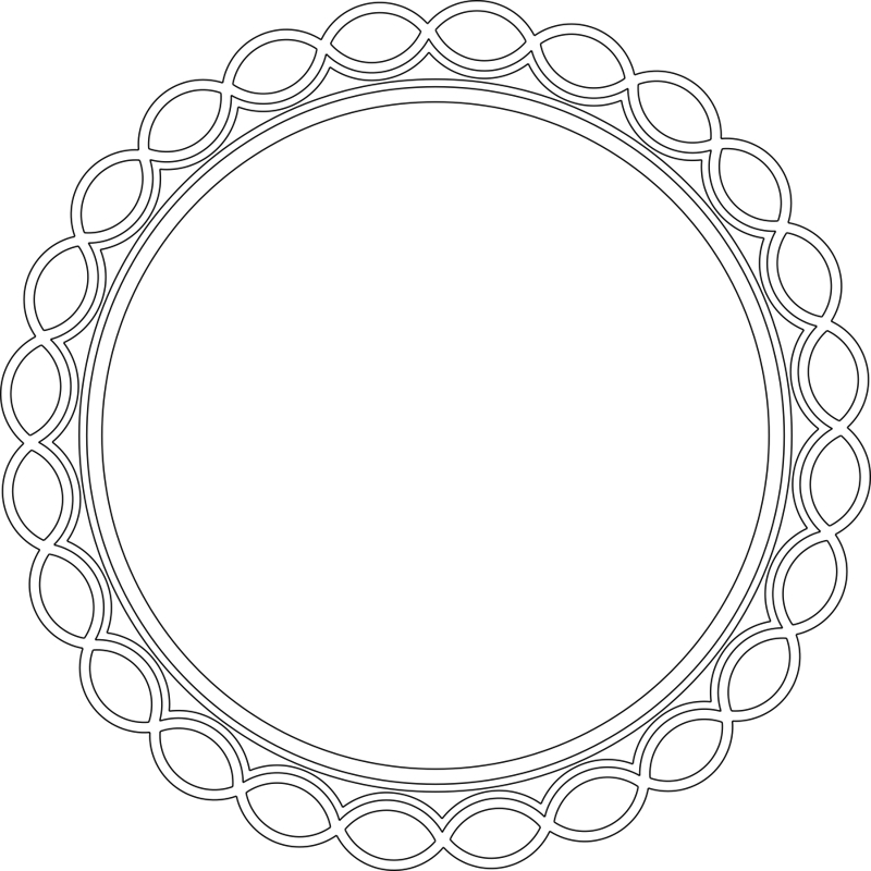 طرح قاب آینه دایره ای مناسب برای استفاده در دستگاه های cnc چوب و cnc لیزر - circular mirror frame dxf file