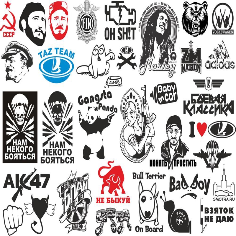 طرح فایل وکتوری بسته استیکرهای محبوب مناسب برای استفاده در دستگاه های cnc چوب و cnc لیزر - popular stickers pack vector cdr file