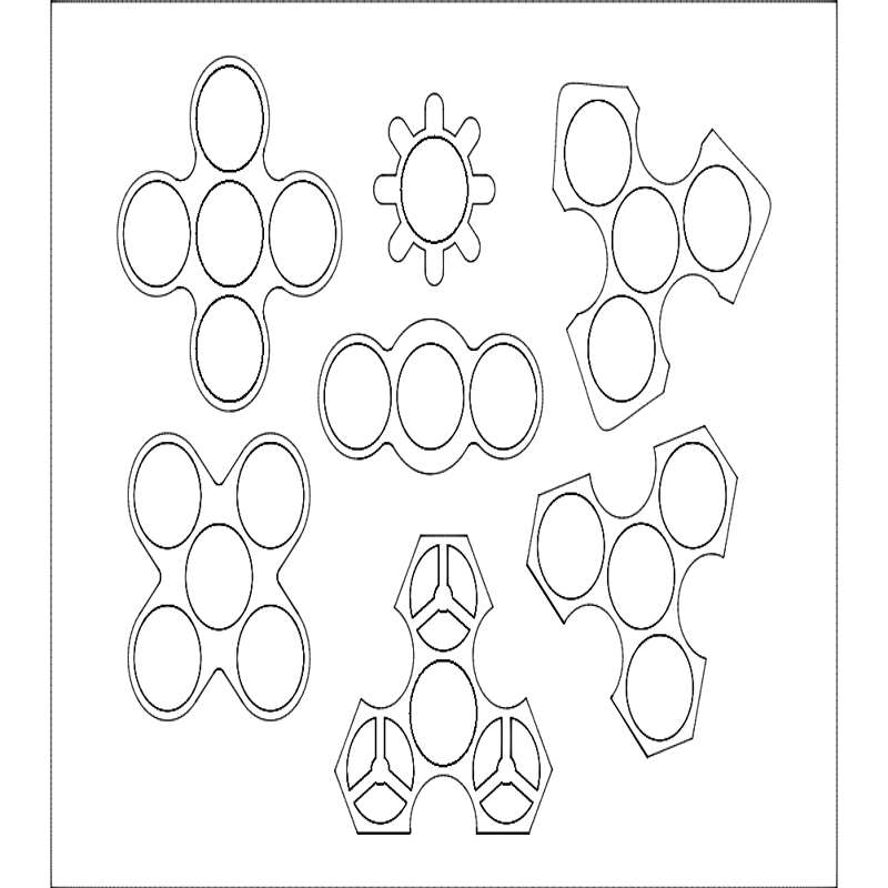 طرح اسپینر استرِس آرکلار مناسب برای استفاده در دستگاه های cnc چوب و cnc لیزر - stres arklar spinner dxf file