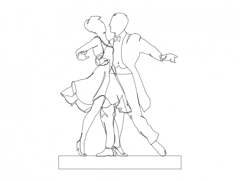 طرح رقصندگان مناسب برای استفاده در دستگاه های cnc چوب و cnc لیزر - dancers dxf file