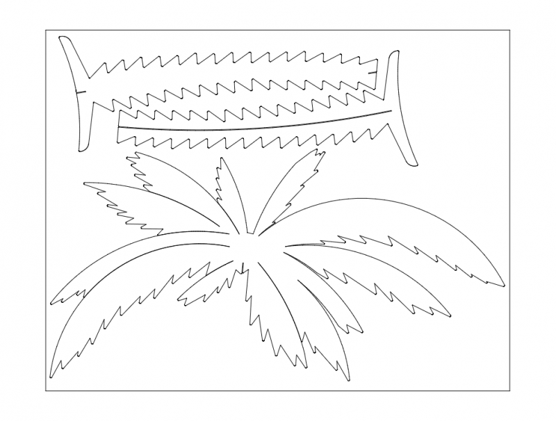 طرح درخت نخل مناسب برای استفاده در دستگاه های cnc چوب و cnc لیزر - palme tree dxf file