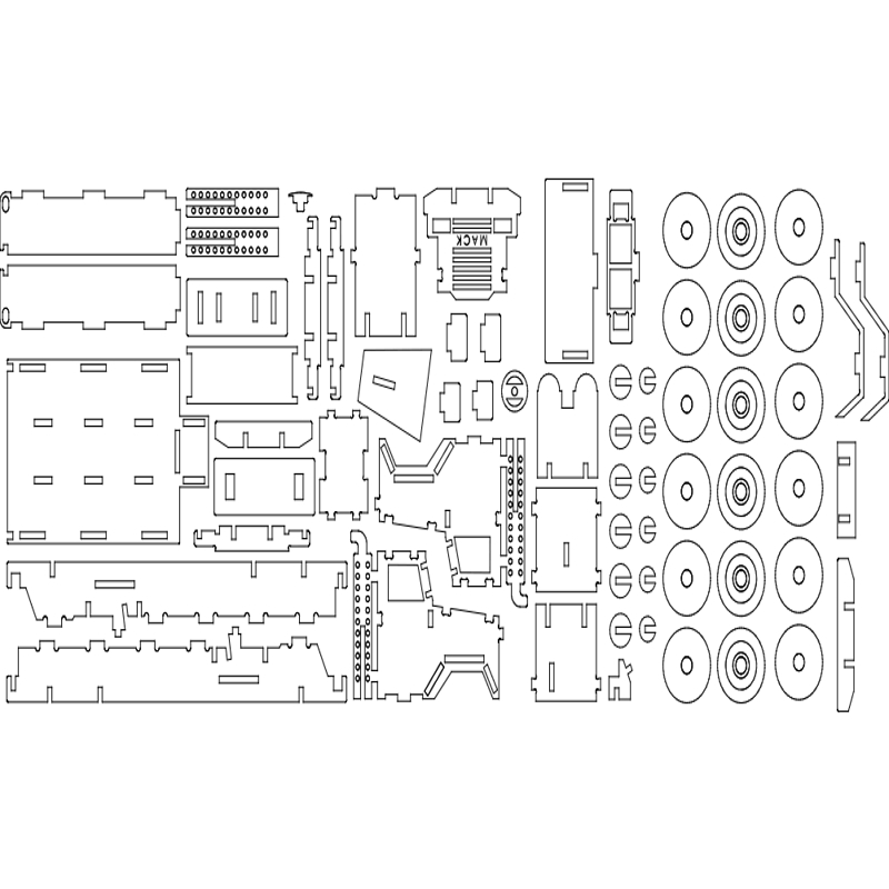 طرح کامیون ماک مناسب برای استفاده در دستگاه های cnc چوب و cnc لیزر - mack truck dxf file