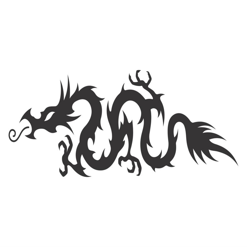 طرح فایل وکتور خالکوبی اژدهای قبیله‌ای توخالی قرون وسطایی مناسب برای استفاده در دستگاه های cnc چوب و cnc لیزر - medieval hollow tribal dragon tattoo vector cdr file