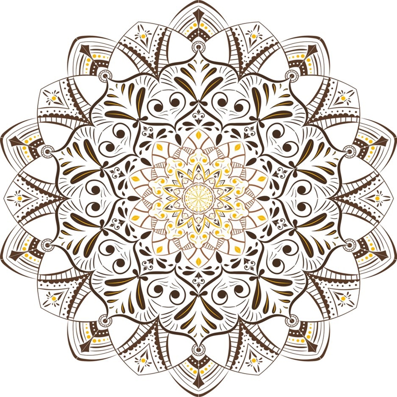 طرح ماندالا (چرخ هستی)ی خاکی رترو مناسب برای استفاده در دستگاه های cnc چوب و cnc لیزر - retro khaki mandala eps file