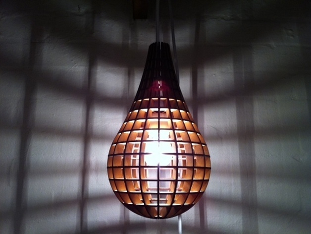 طرح چراغ آویز اشکی مناسب برای استفاده در دستگاه های cnc چوب و cnc لیزر - teardrop pendant light laser cut dxf file