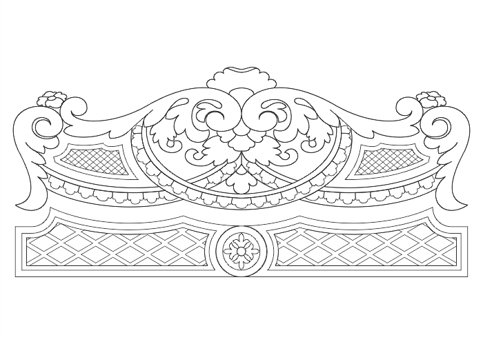 طرح تاج تخت با روتر cnc مناسب برای استفاده در دستگاه های cnc چوب و cnc لیزر - bed headboard design cnc router cdr file