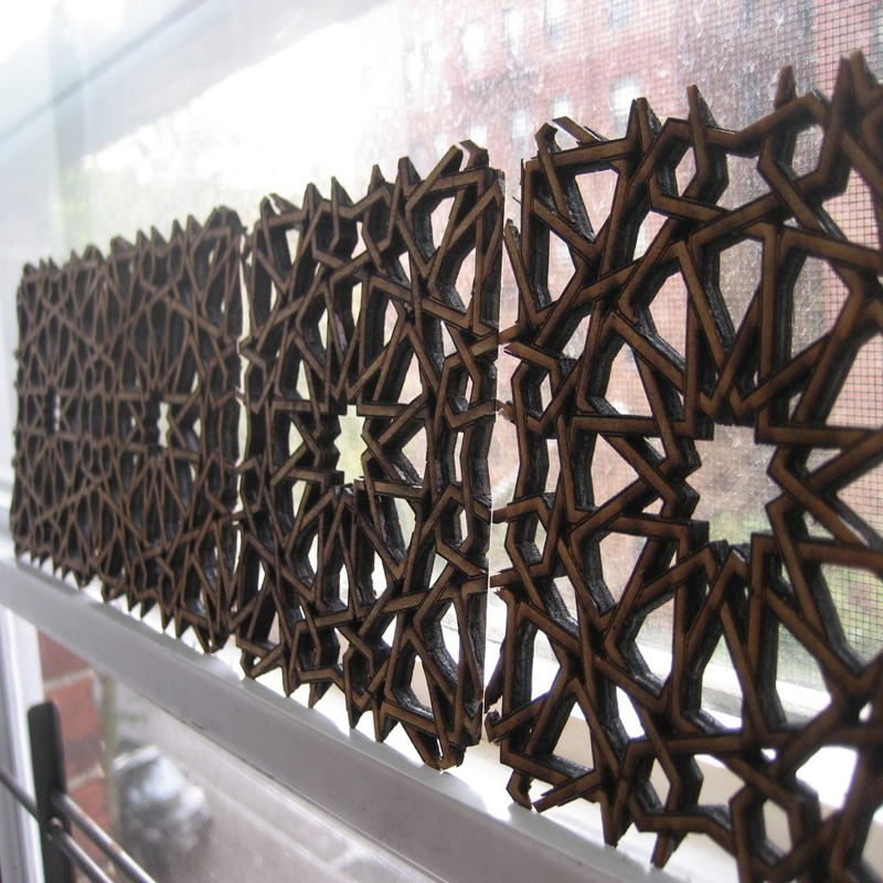 طرح اسلامی برای دکور دیوار مناسب برای استفاده در دستگاه های cnc چوب و cnc لیزر - laser cut islamic pattern wall decor cdr file