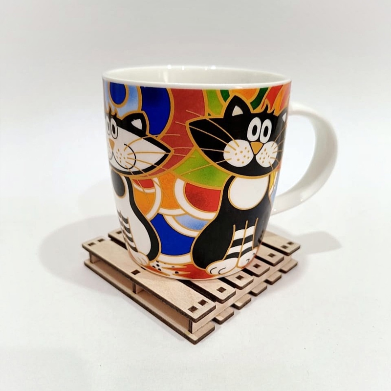 طرح زیرلیوانی چوبی با پالت چوبی مناسب برای استفاده در دستگاه های cnc چوب و cnc لیزر - laser cut wooden mini pallet coasters cdr file