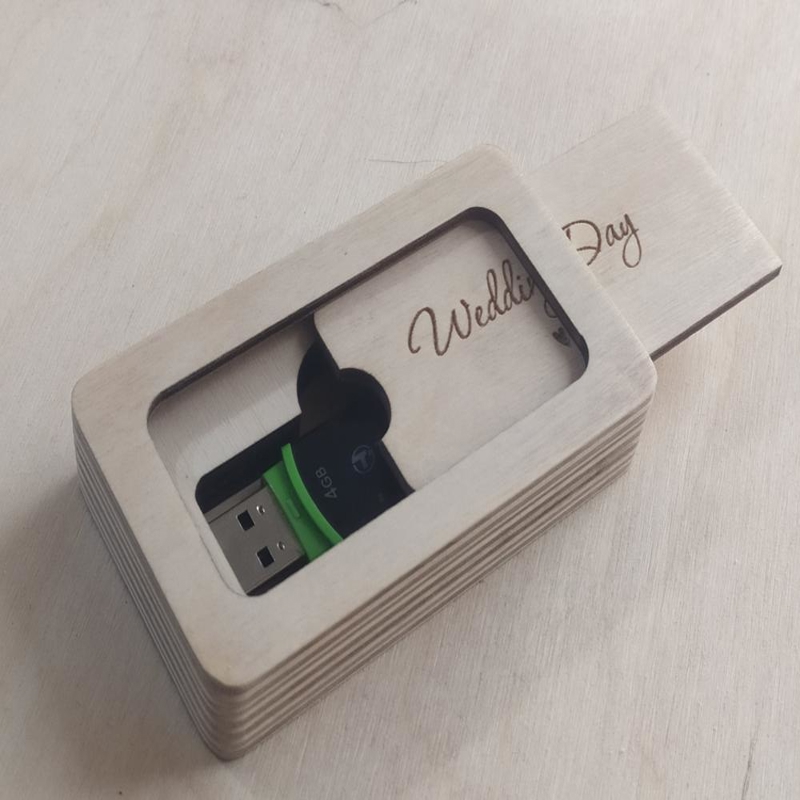 طرح جعبه فلش مموری با درب کشویی مناسب برای استفاده در دستگاه های cnc چوب و cnc لیزر - laser cut flash drive box with sliding lid cdr file