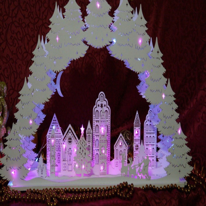 طرح چراغ خواب کریسمس و سال نو با مناسب برای استفاده در دستگاه های cnc چوب و cnc لیزر - laser cut christmas xmas new year lamp cdr file